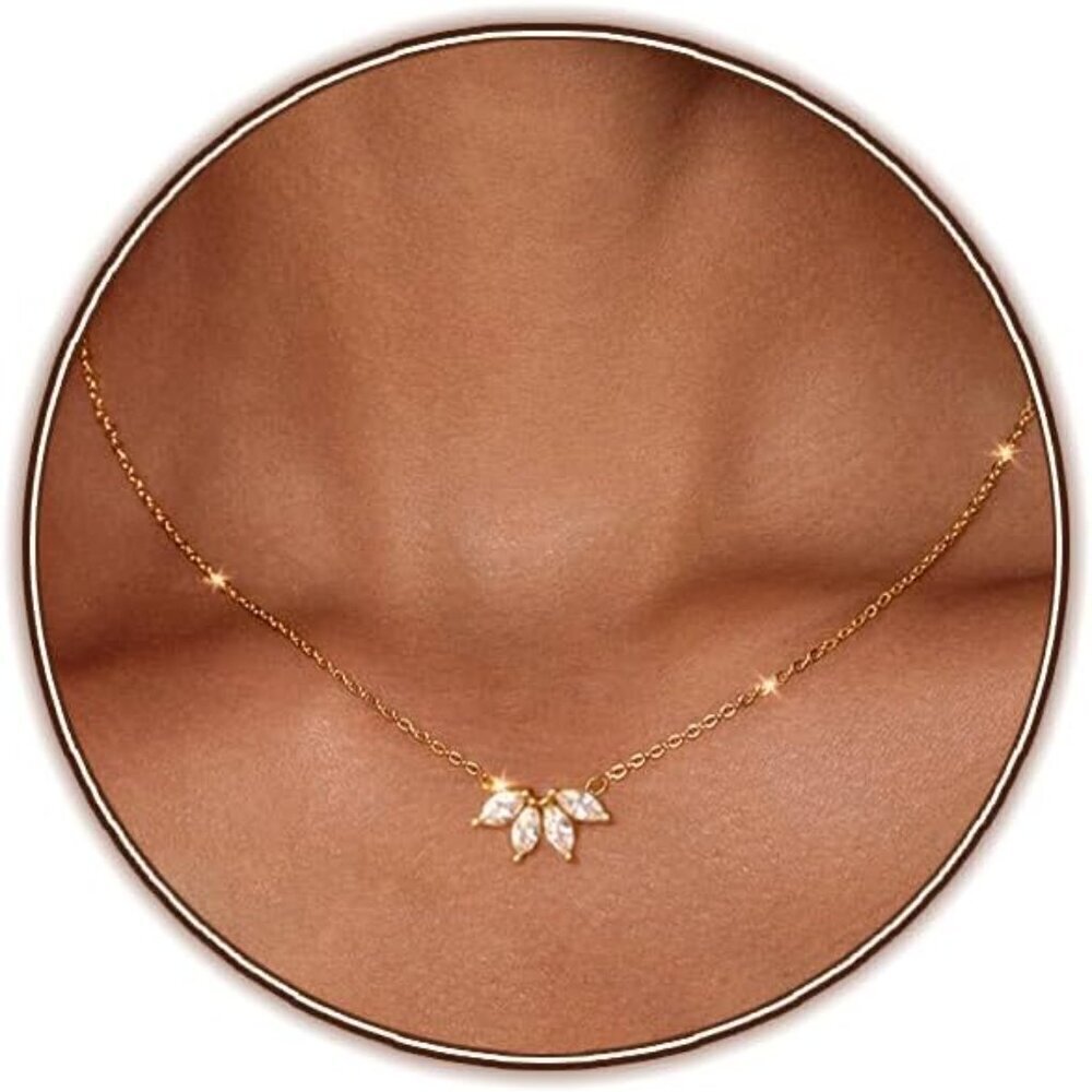 Dainty Gold Layered Necklace for Women 18K